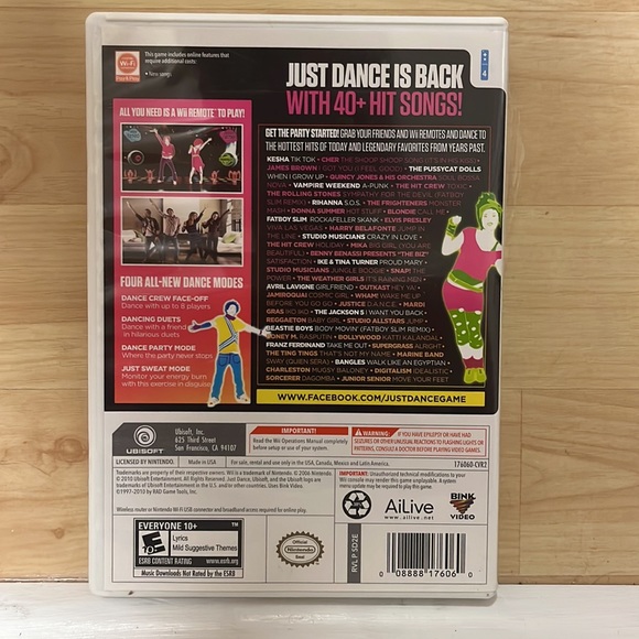 Nintendo Wii with JUST DANCE 2, 3, and 2014!